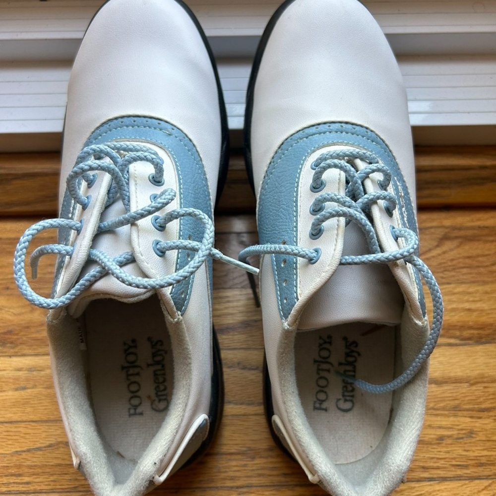 FootJoy Women's White and Blue Golf Shoes